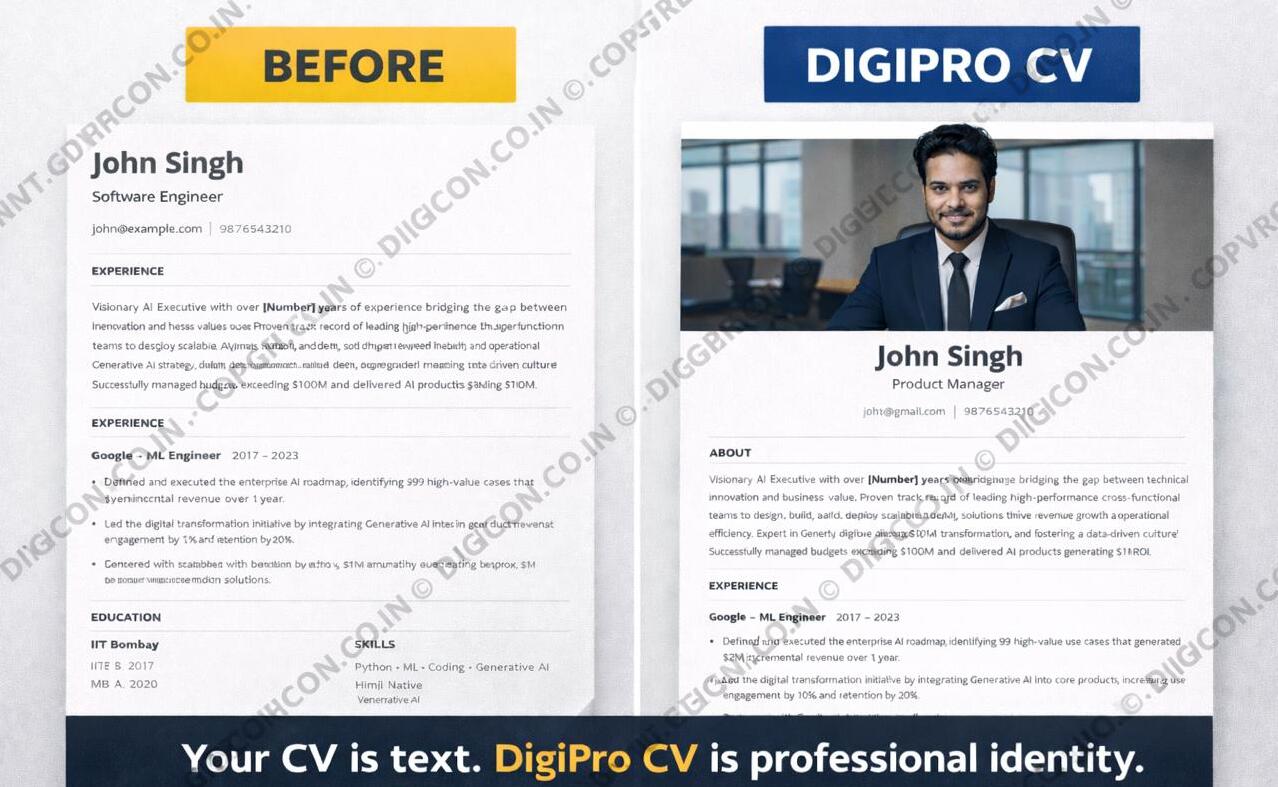 CV Comparison: Before and After DigiPro