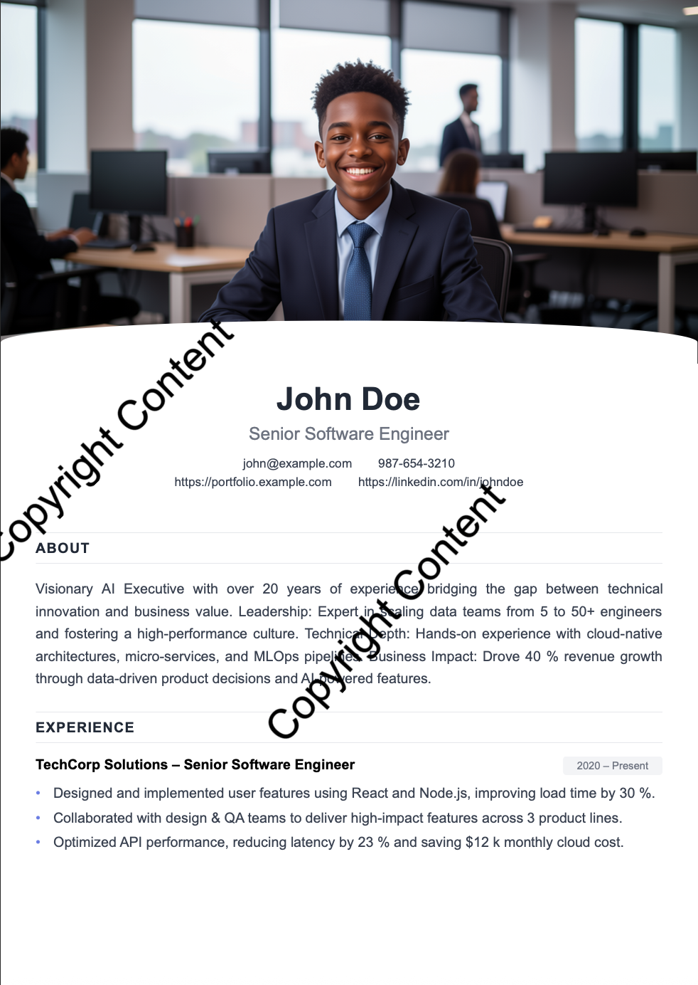 CV Template Preview